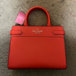 Kate Spade Staci Satchel Gazpacho Red Orange NWT
